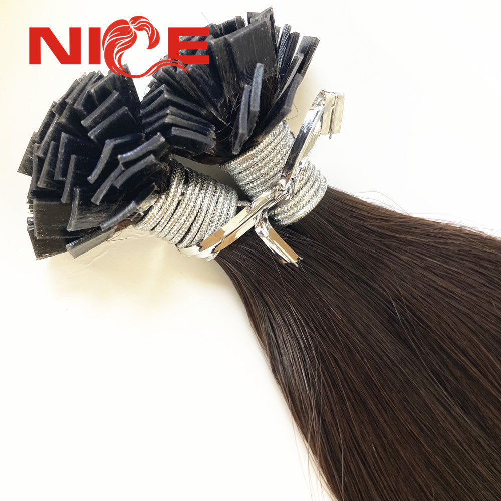 Flat Tip Cuticle remy aligned keratin u flat i tip human hair extensions loose wave flat tip hair extensions flat-tip hair extension