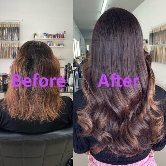 hair extensions before and after