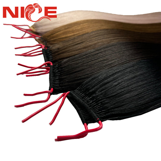Wholesale 100% Virgin Raw Human Hair Vendors High Quality Natural Hair Extensions Soft Tip Double Line String Korean Style