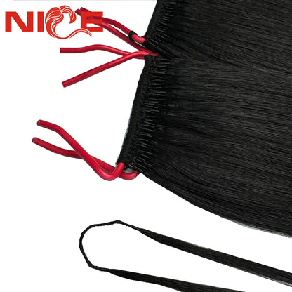 Wholesale 100% Virgin Raw Human Hair Vendors High Quality Natural Hair Extensions Soft Tip Double Line String Korean Style
