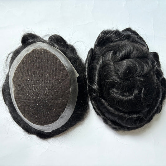 Men's Toupee Swiss Lace Hair System - 100% Virgin Human Hair