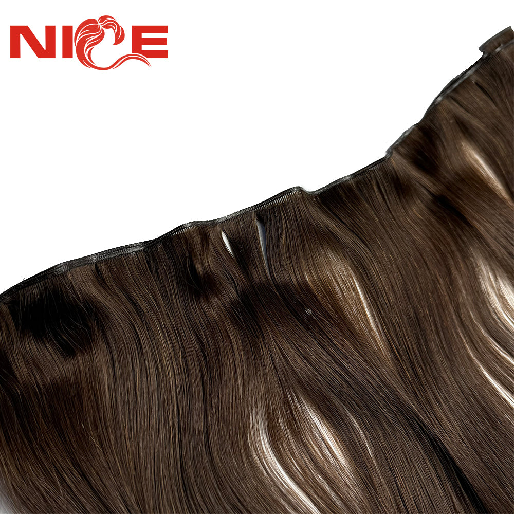 Invisible Genius Weft Russian Real Human Hand Tied Weft Hair 100% Unprocessed Cuticle Aligned Genius Weft Extension